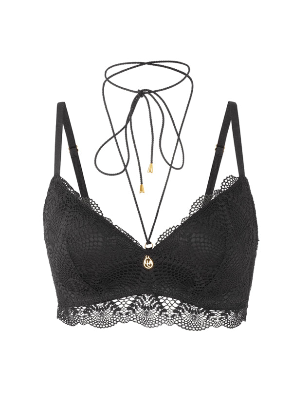 XABELLE Sexy Triangle Cup Lace Bra with Detachable Neck Holder