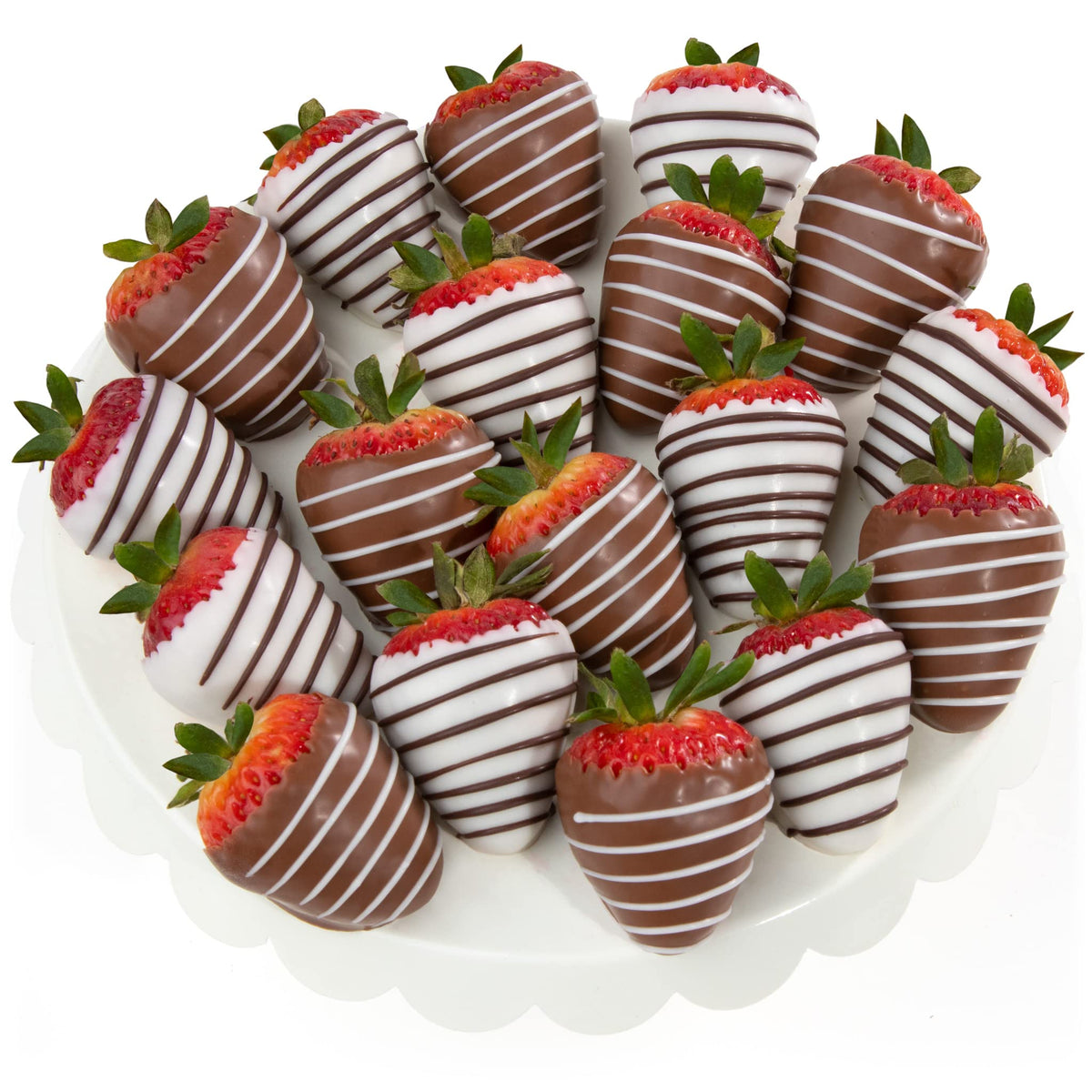 A Gift Inside 18 Berry Bites: Milk, Dark & White Chocolate Covered Strawberries (Fun Size)