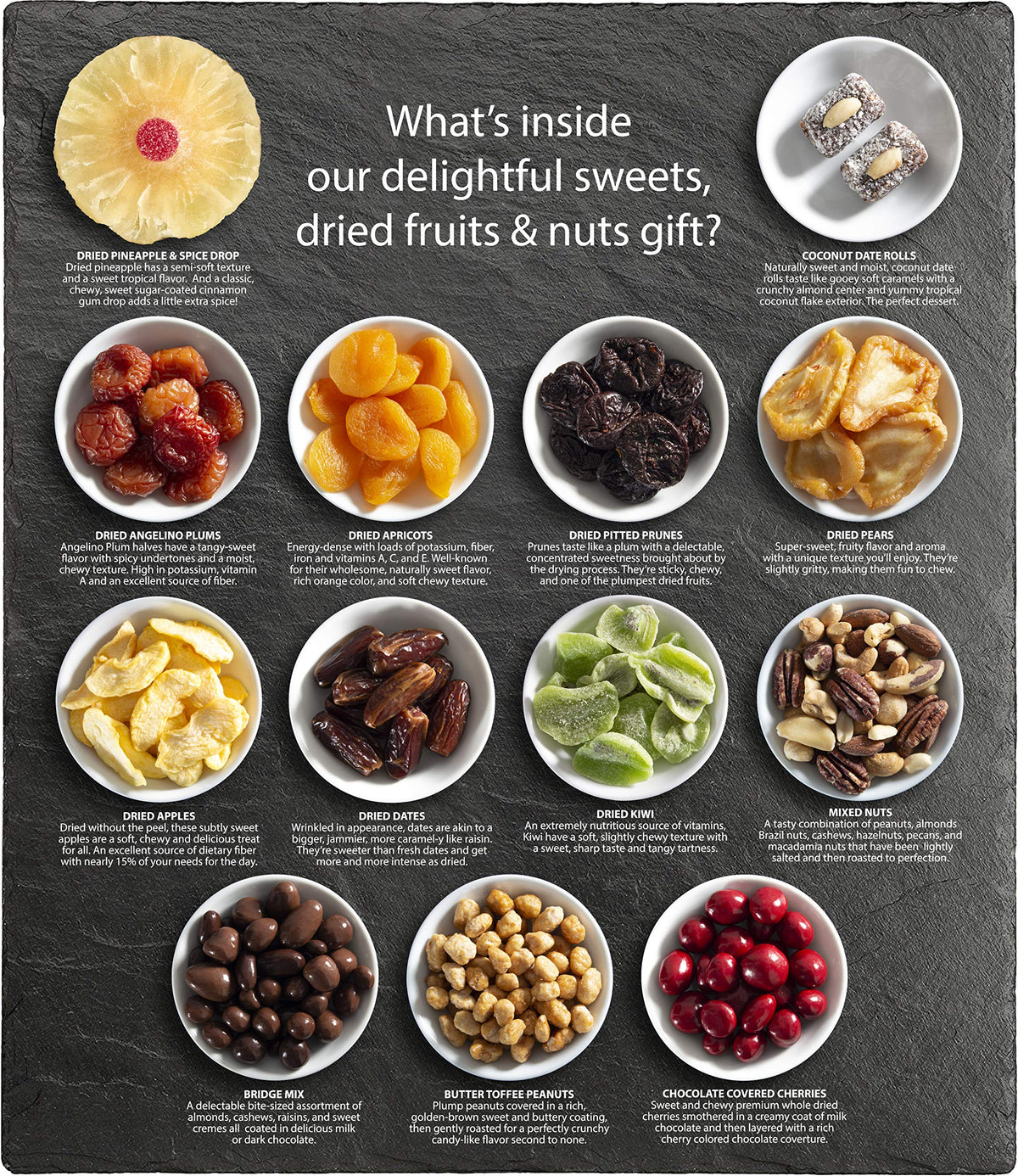 A Gift Inside Festive Holiday Dried Fruit, Nuts & Chocolates Gift Tray