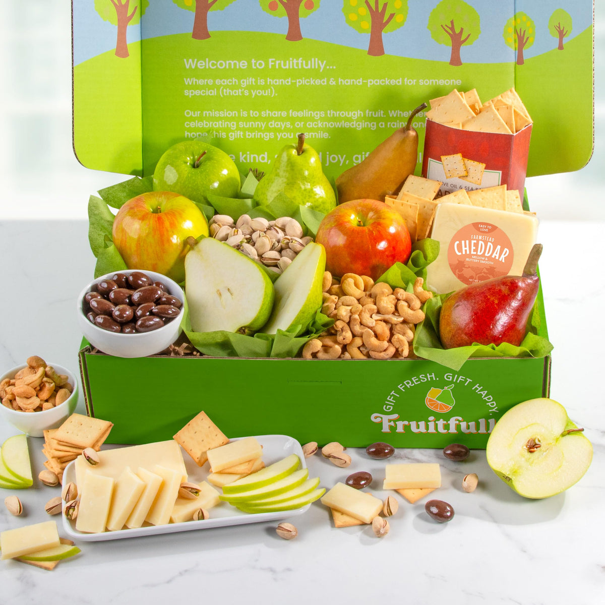 A Gift Inside Perfect Pairings Deluxe Fruit, Cheese & Gourmet Box