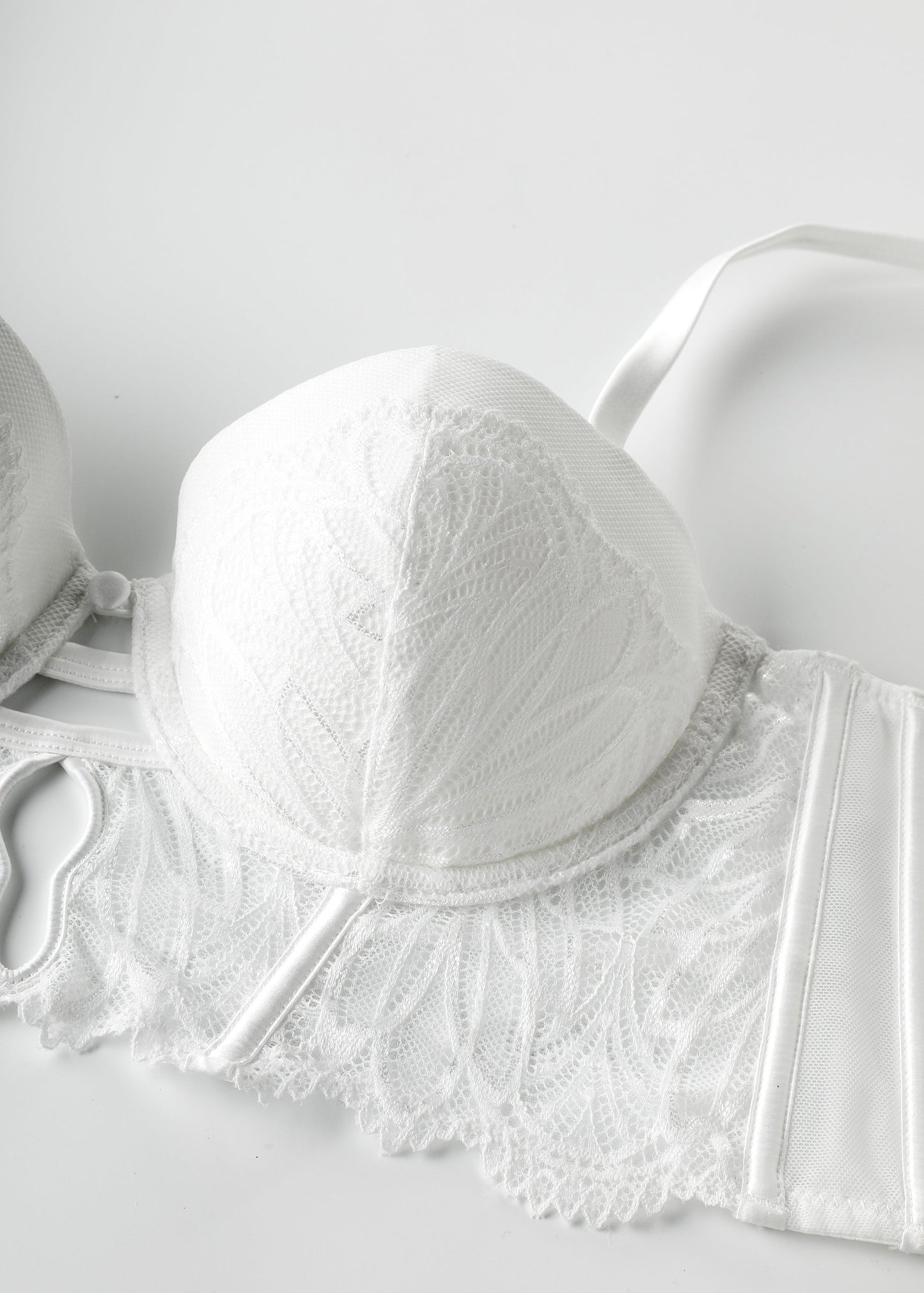 ABIGAIL Lace Balconette Demi Long Bra With Molded Cup