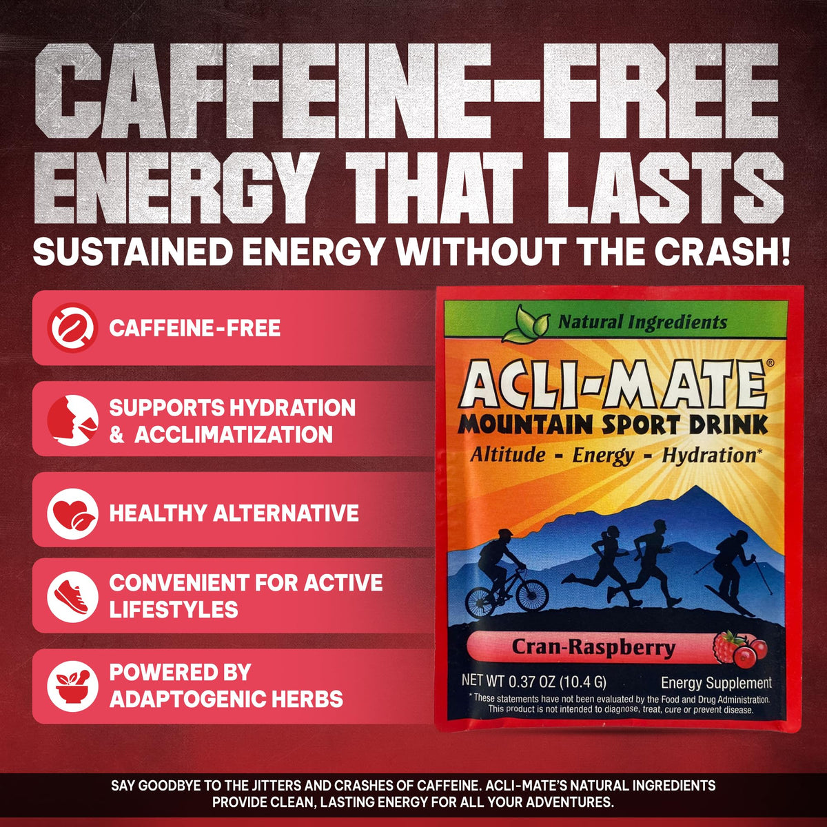 Acli-Mate Mountain Sport Drink Mix — High Altitude Hydration & Energy (Cranraspberry)