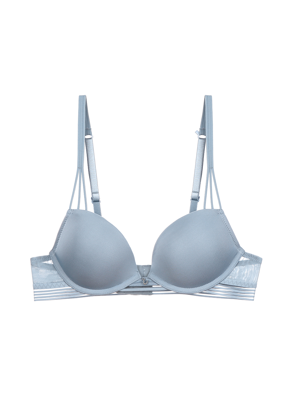 ADAH Blue Push-Up T-shirt Molded Demi Bra with Convertible Straps