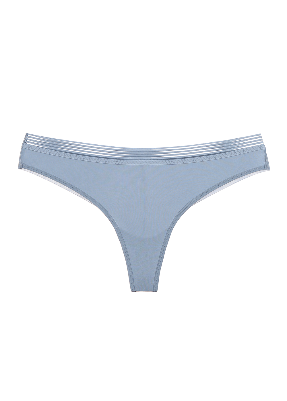 ADAH Blue Casual Cute Micro and Mesh Tanga Panties