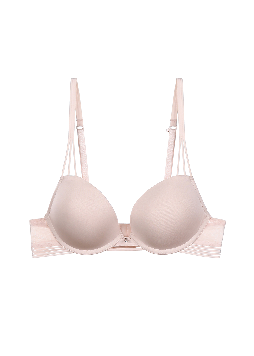 ADAH Pink Push-Up T-shirt Molded Demi Bra with Convertible Straps