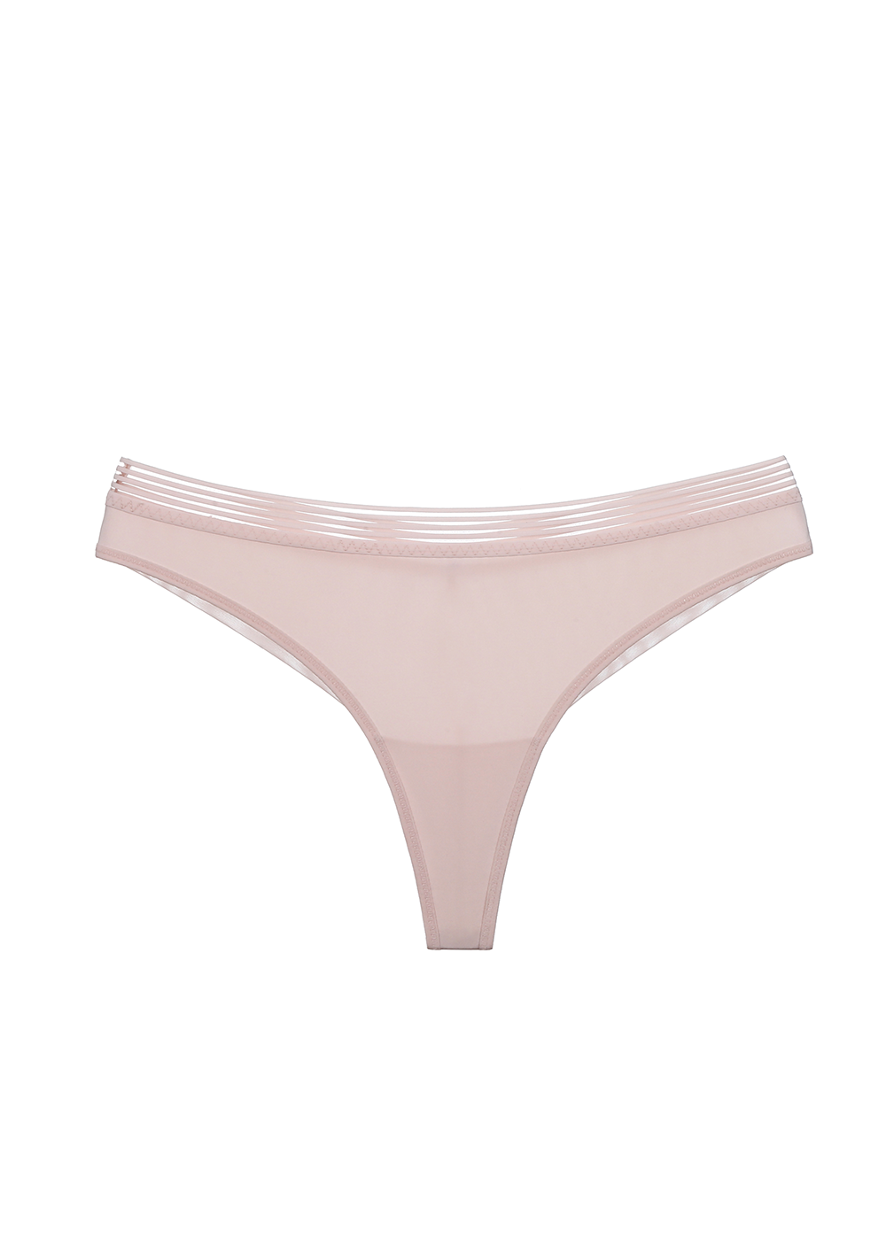 ADAH Pink Casual Cute Micro and Mesh Tanga Panties