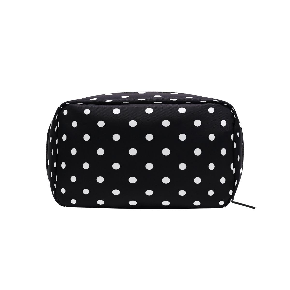 ALAZA Makeup Bag Cosmetic Bags for Women Small Zipper Pouch Travel Black Polka Dots Cosmetic Organizer Case Portable For Purse