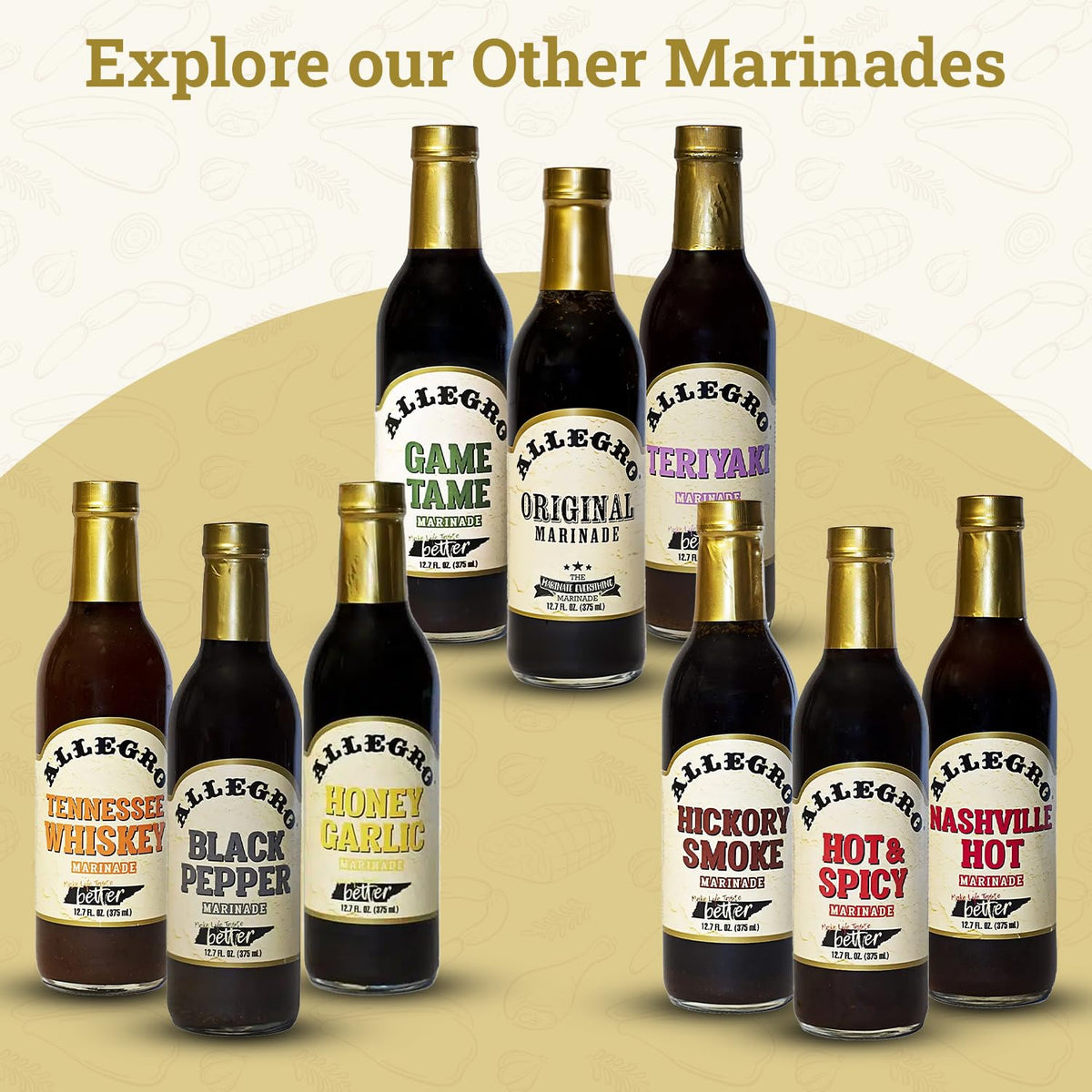 Allegro Hot & Spicy The Marinate Everything Marinade - Pack of 6 (12.7 oz) | Kosher & Gluten Free