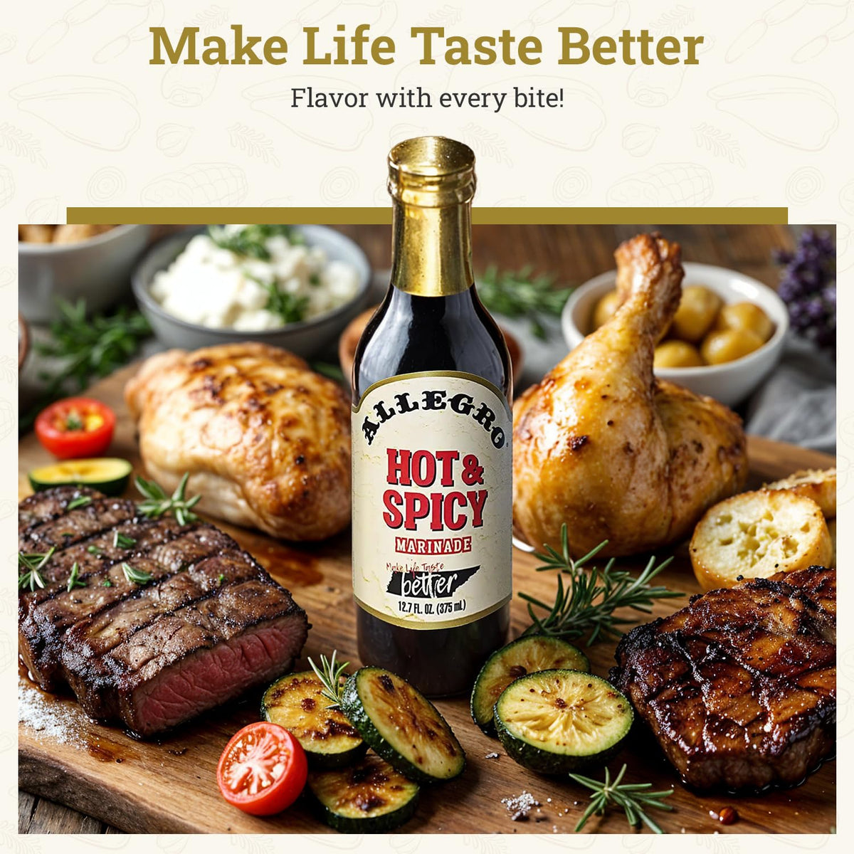 Allegro Hot & Spicy The Marinate Everything Marinade - Pack of 6 (12.7 oz) | Kosher & Gluten Free