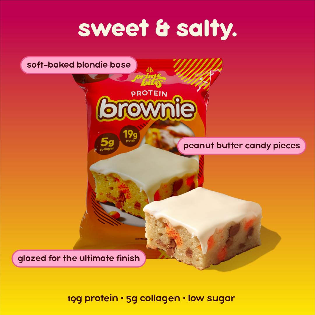 Prime Bites Protein Brownie by Alpha Prime Supplements | 19g Protein, 5g Collagen, Low Sugar