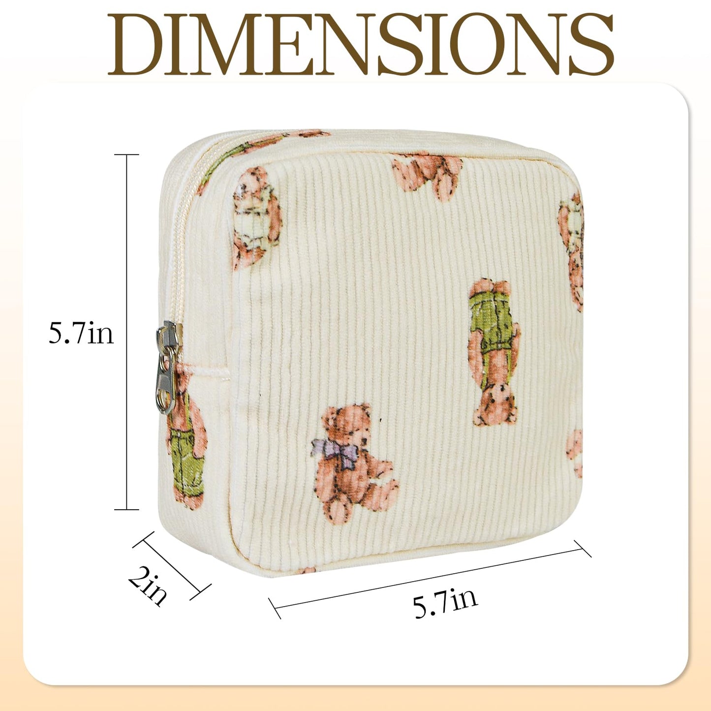 AMZMA Small Pouches for Purse Cute Mini Cosmetic Bag with Zipper Aesthetic Corduroy Makeup Bags Toiletry Bag