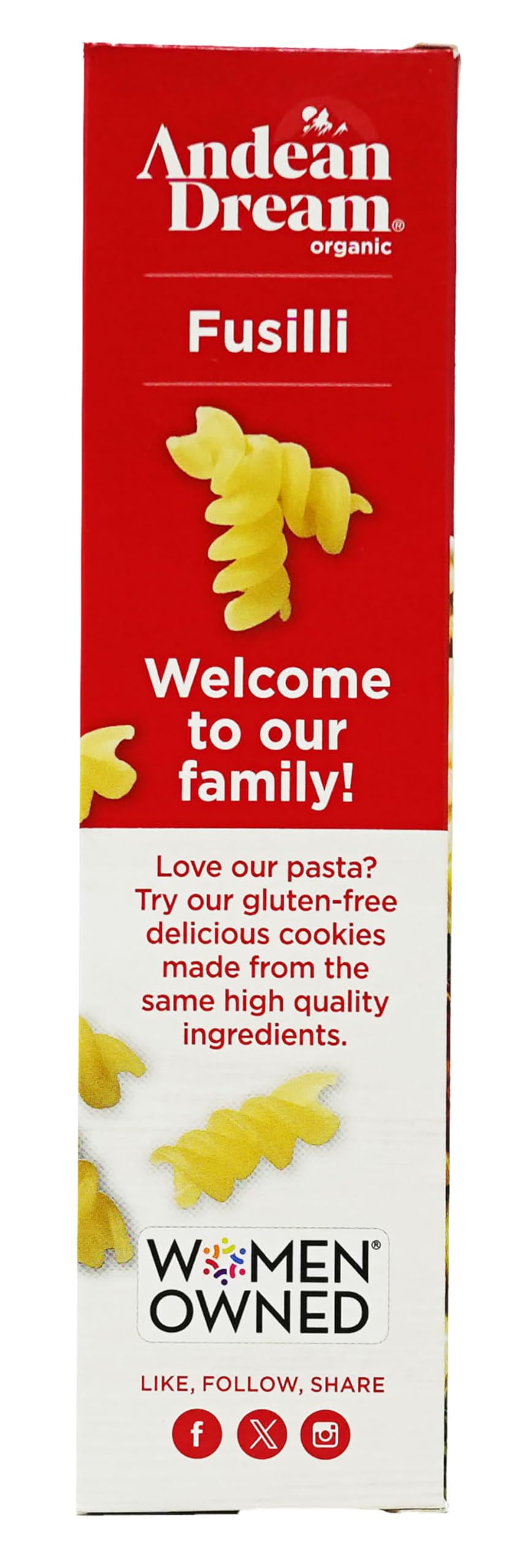 Andean Dream Organic Quinoa Fusilli Pasta, 8 oz – Gluten Free, High Protein & Fiber (12 per Case)
