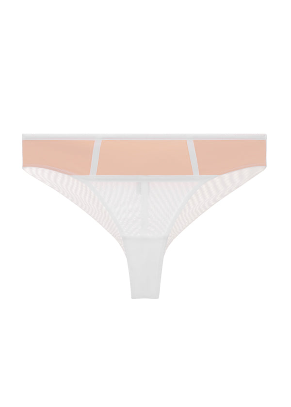 ANN White High-Waisted Mesh Hipster Panties