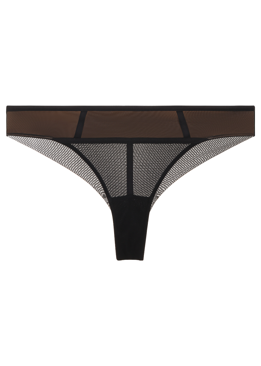 ANN Black High-Waisted Mesh Hipster Panties