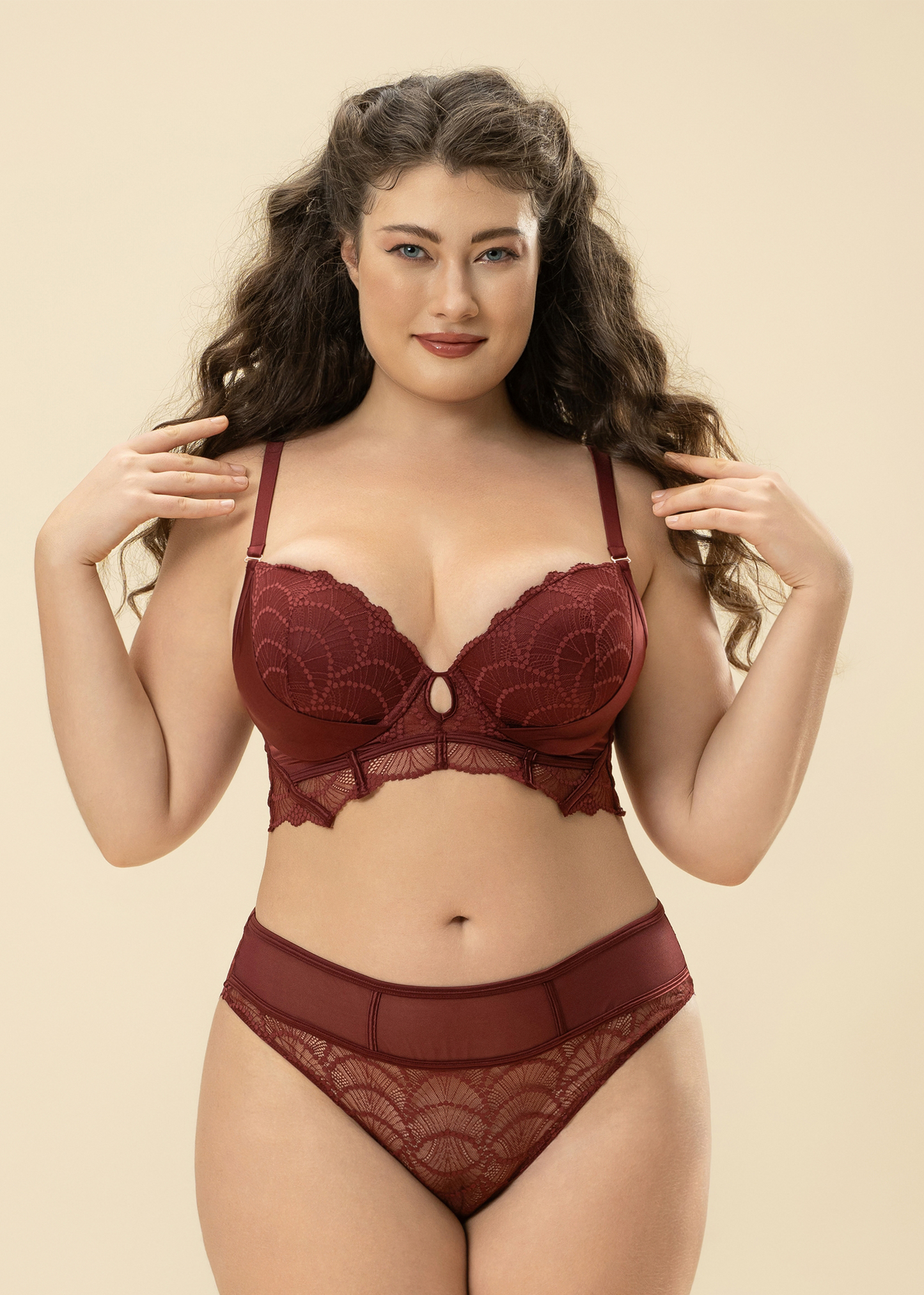 ANYA Plus Bronte Red Lace Lingerie