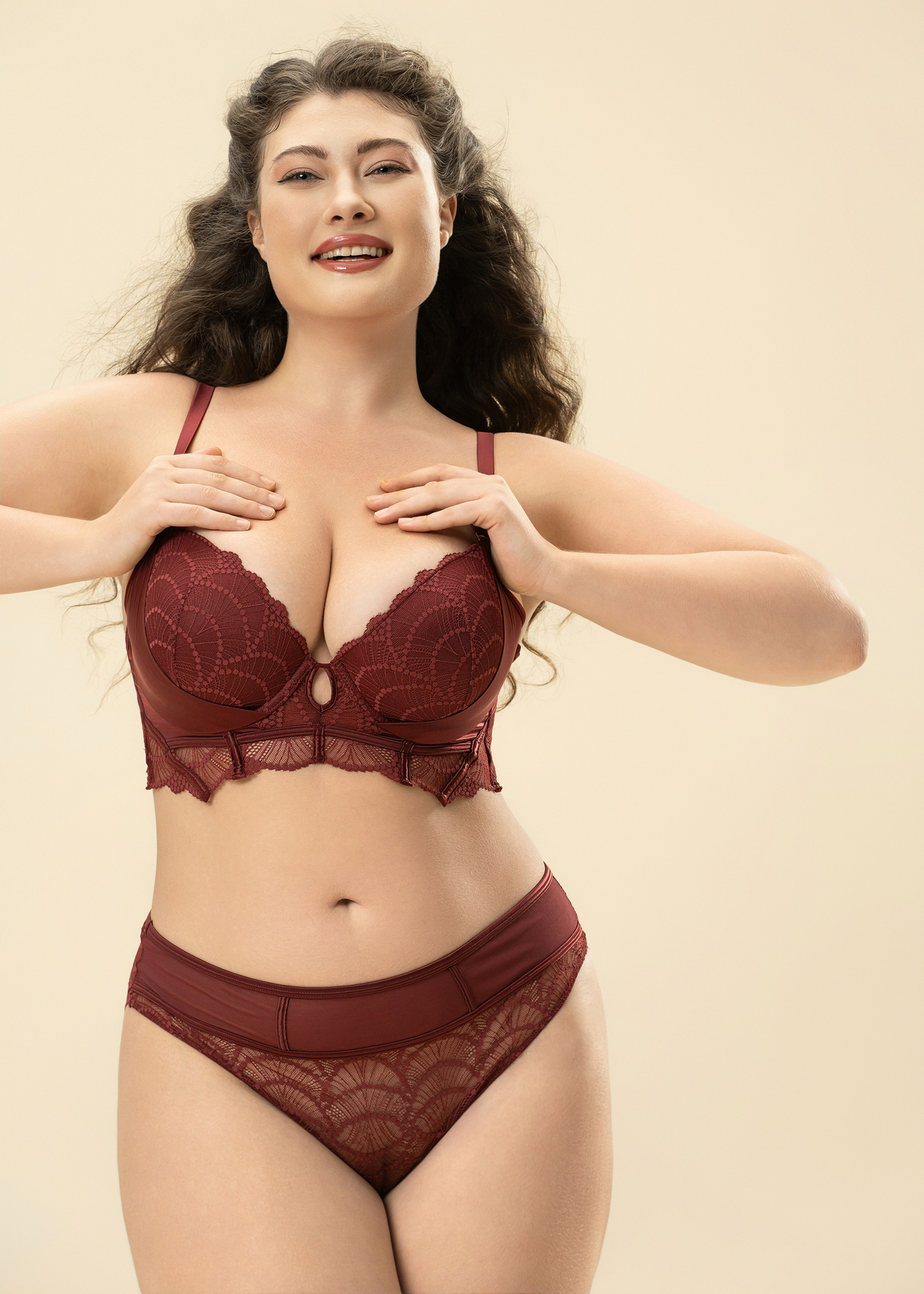 ANYA Plus Bronte Red Lace Lingerie