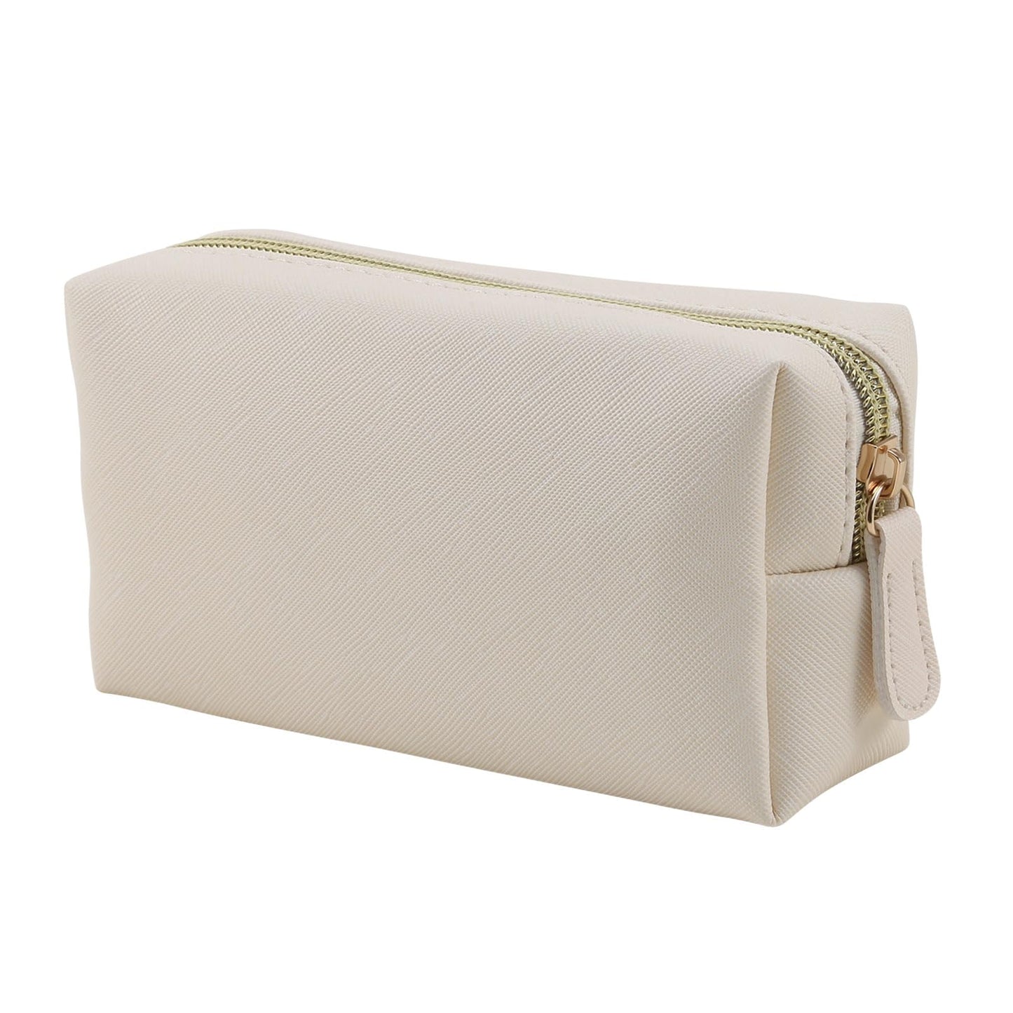 Apooliy Leather Makeup Bag for Purse Travel, Portable Small Cosmetic Organizer for Women and Girls, Make up Bag with Zipper