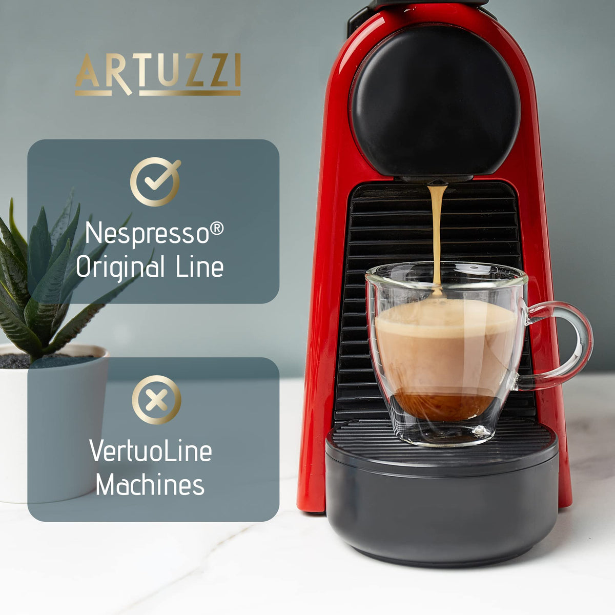 Artuzzi 120ct Compatible Nespresso Pods for Original Machines | Ristretto, Espresso & Lungo Capsules | Aluminum & Recyclable