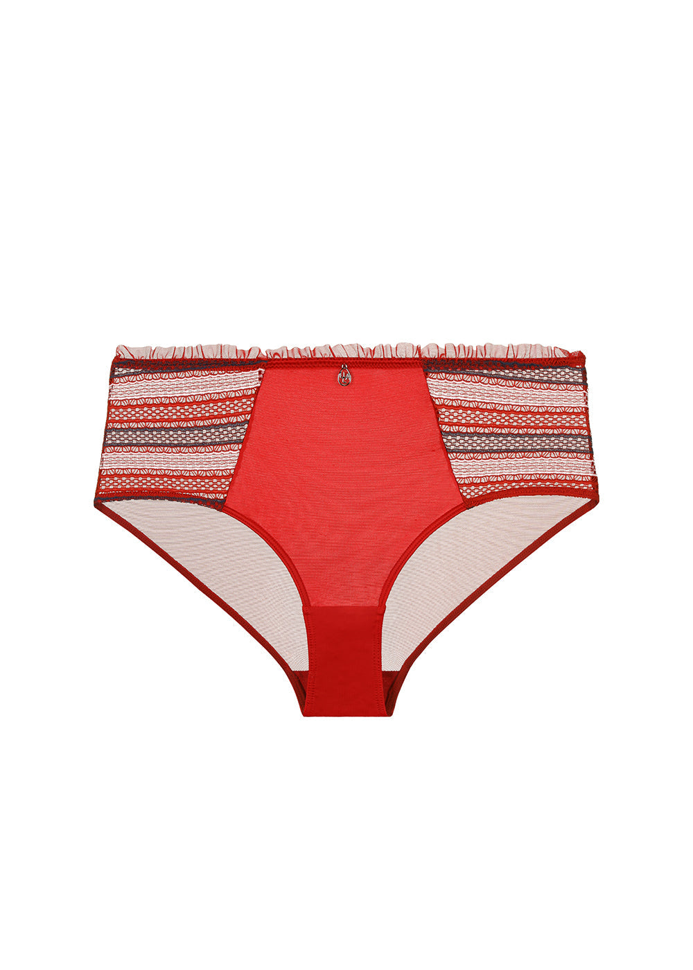 ASHLEY Plus Red Mesh Boyshort Panties