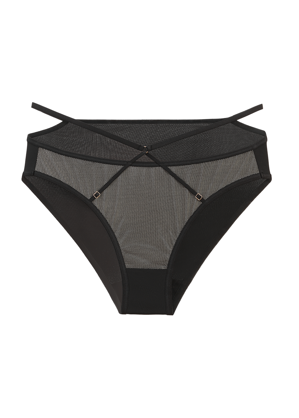 AURELIA Sexy Black Mesh Brief Panties