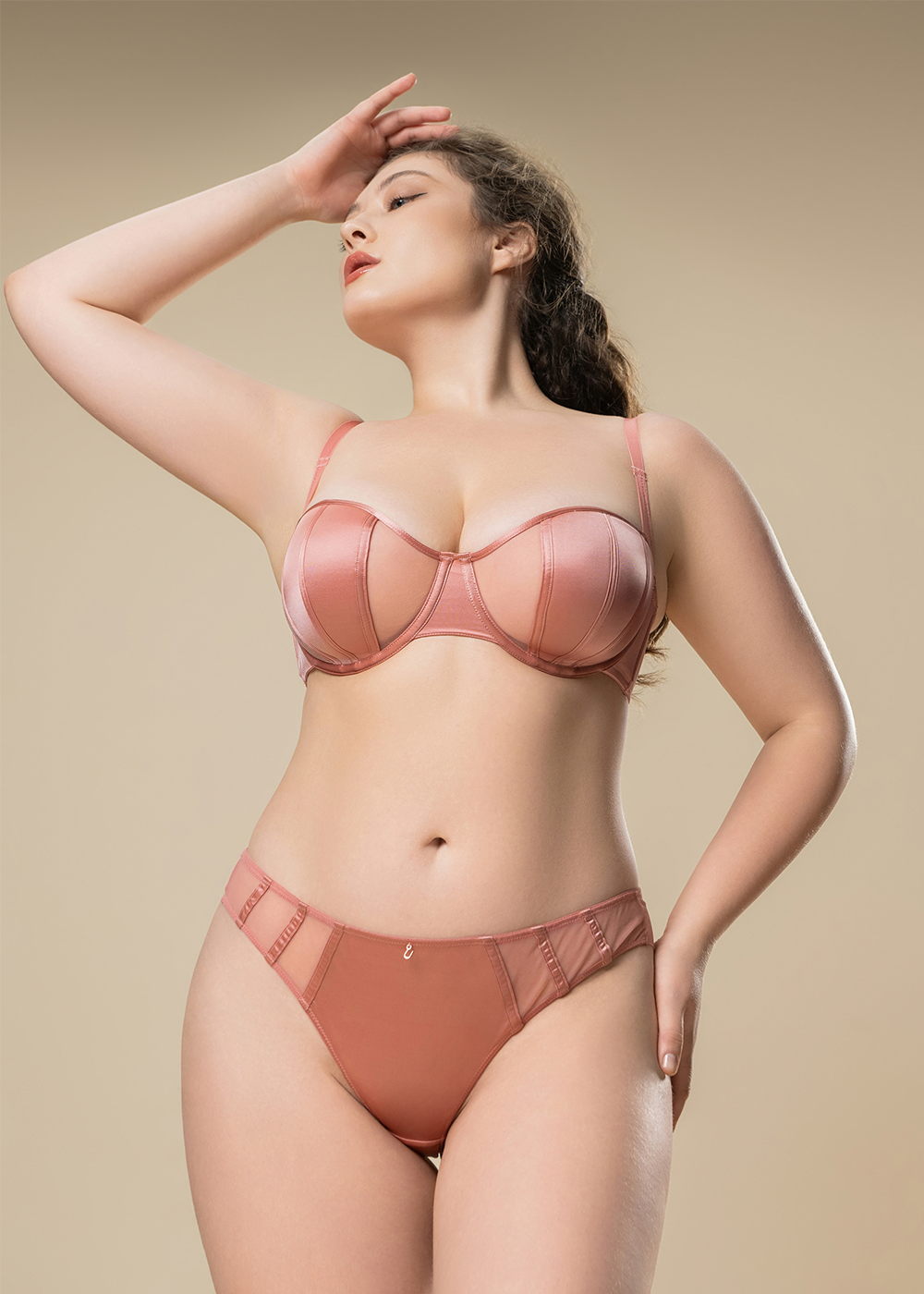 AVA Plus Sexy Pink Mesh Tanga Panties