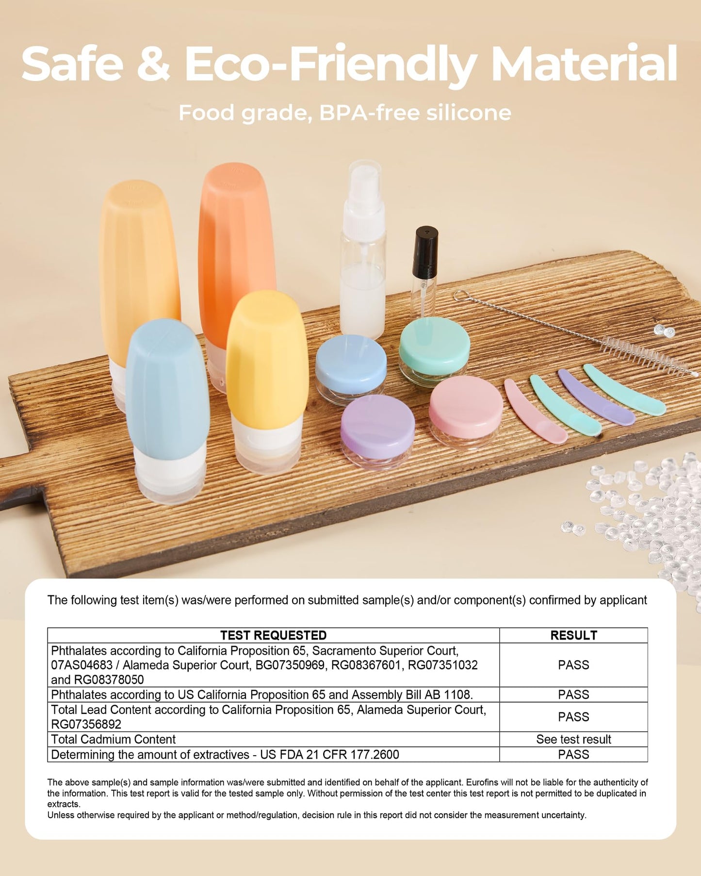 BAGSMART 18 Pack TSA Approved Travel Bottles for Toiletries, Leak Proof Silicone Travel Size Containers Bottles for Shampoo, Purple