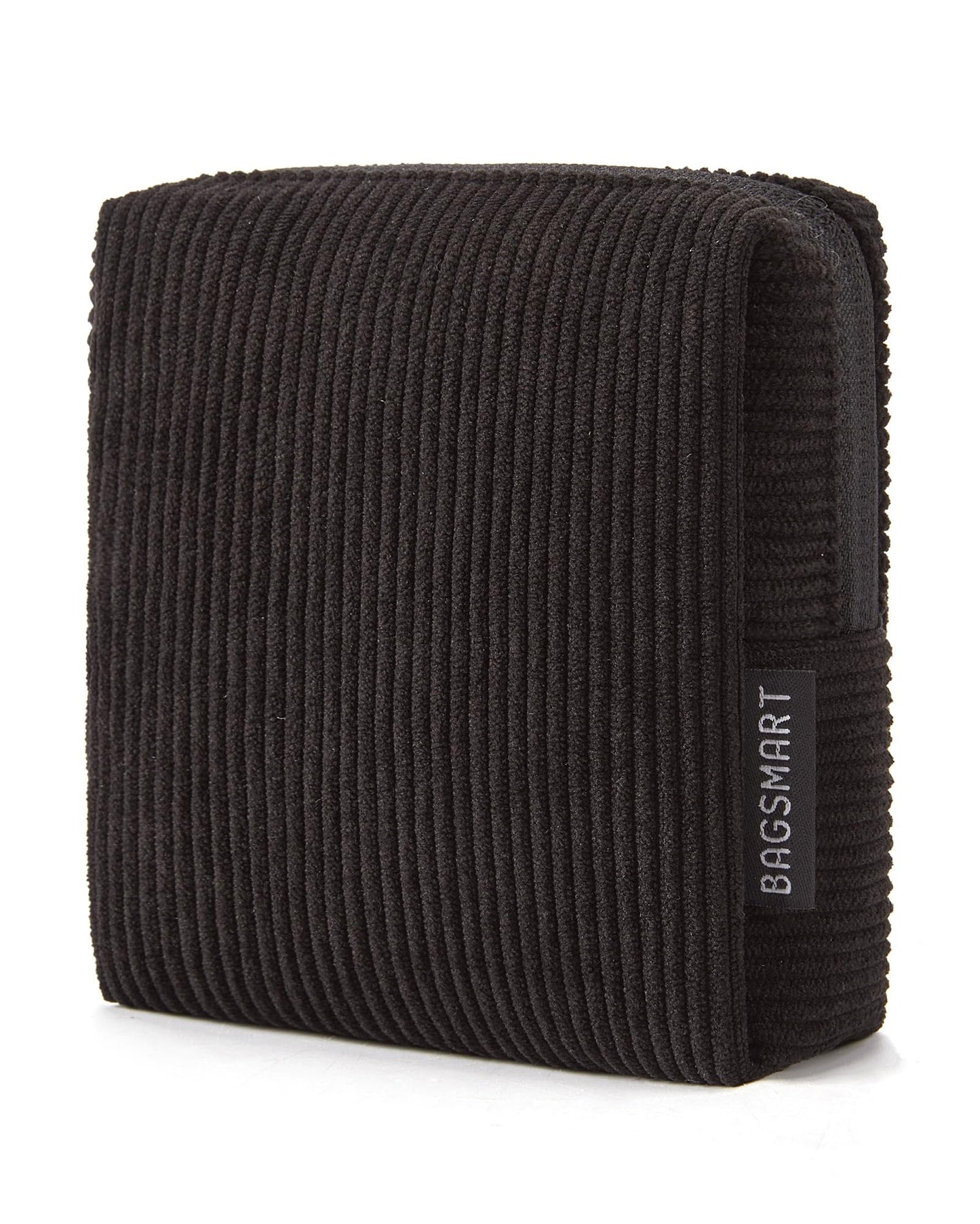 BAGSMART Small Corduroy Makeup Bag for Women, Cosmetic Pouch with Pocket