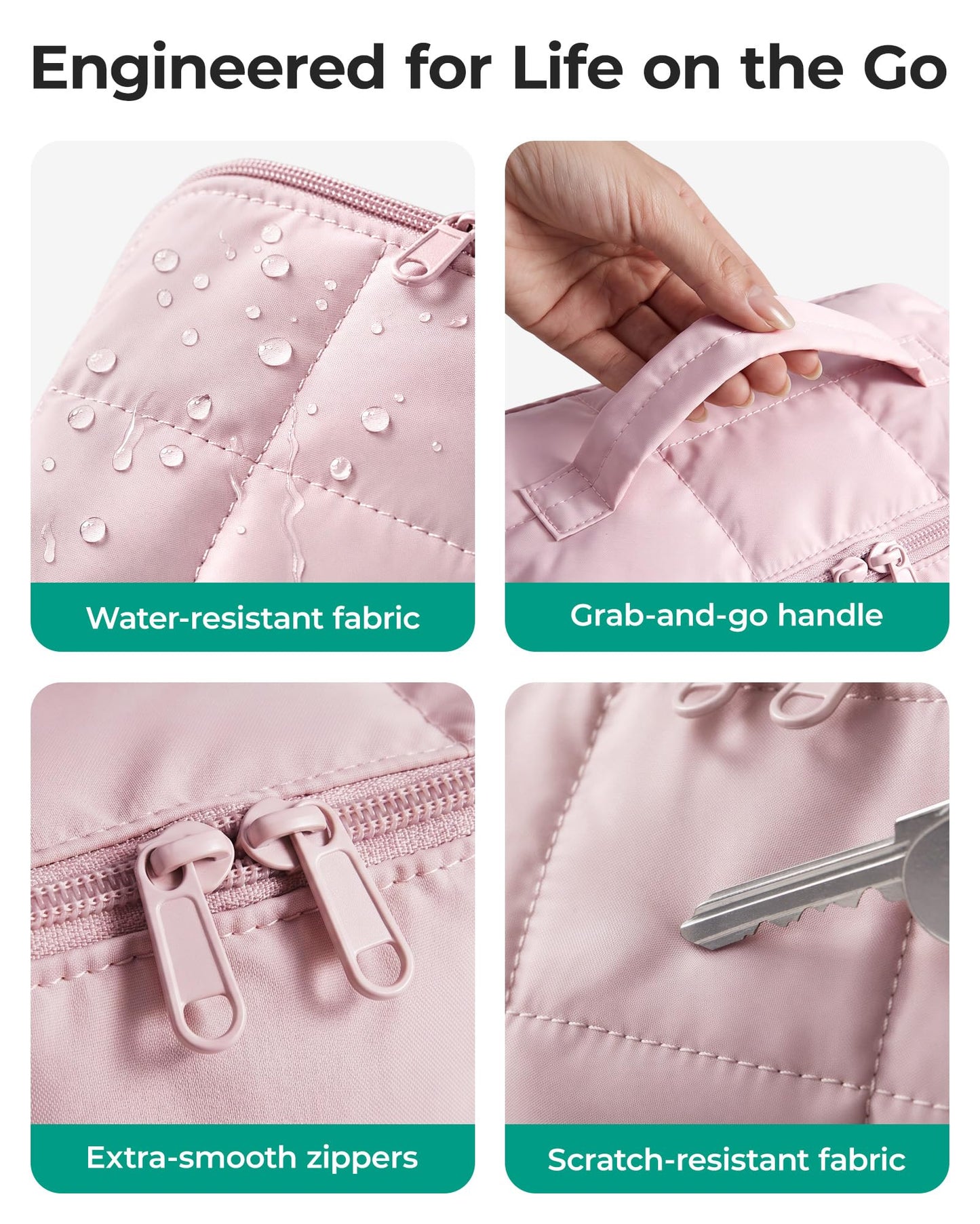 BAGSMART TSA-Ready Makeup Bag, Water-Resistant Travel Toiletry Organizer