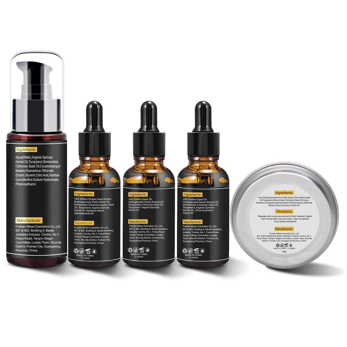 Beard Kit Gifts for Men, 3 Natural Beard Oil, Gently Soothes Itch & Dryness