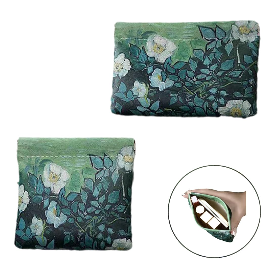 Better-Love 2 Pack Small Makeup Bag for Purse, PU Leather Coin Pouch