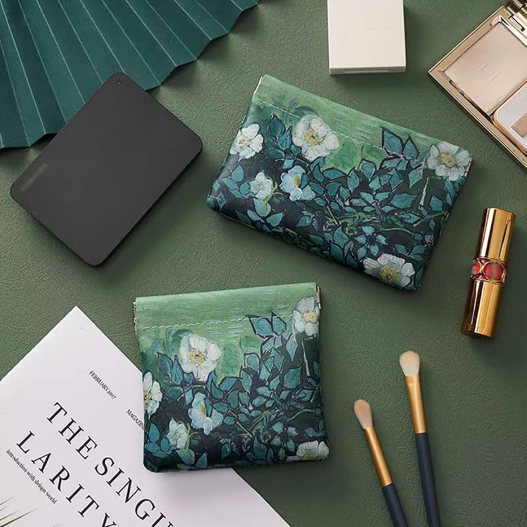 Better-Love 2 Pack Small Makeup Bag for Purse, PU Leather Coin Pouch