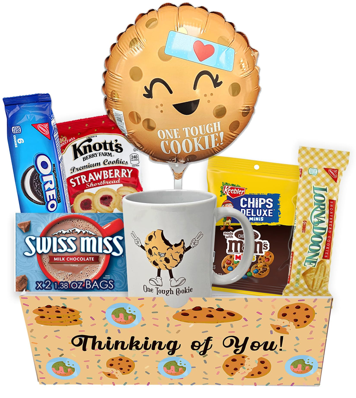 Get Well Soon Gift Basket by Beyond The Box – Cookie, Balloon & Care Package