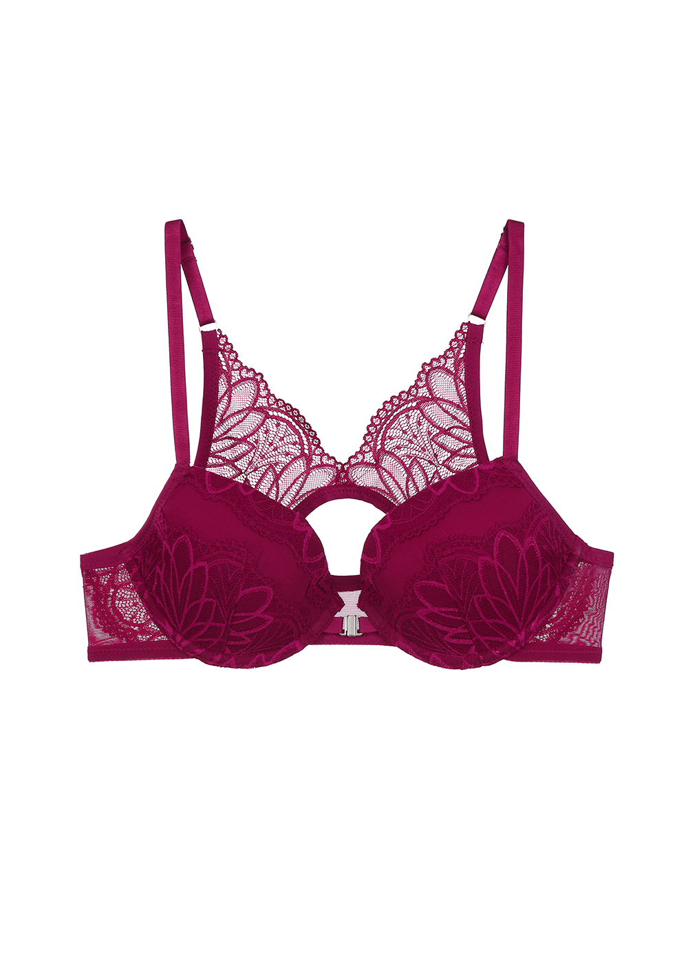 BILLIE Floral Lace Plunge Racerback Demi Bra