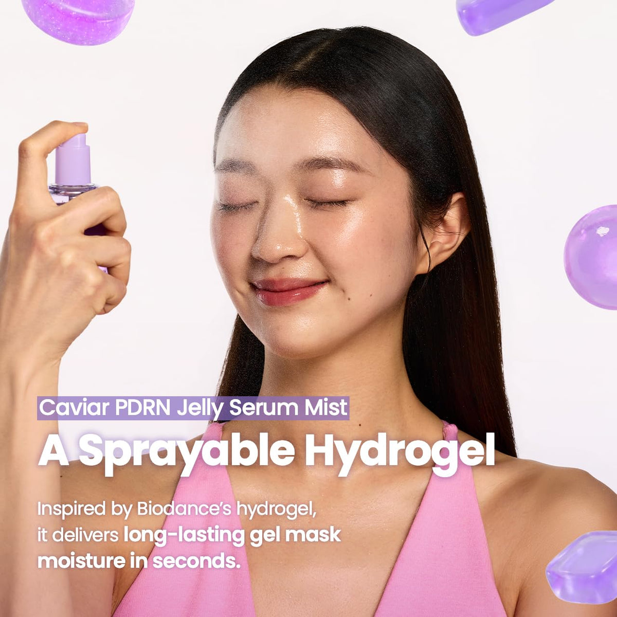 BIODANCE Caviar PDRN Jelly Serum Mist, Hydrating Face Mist, Revitalizing & Radiance Face Spray, Sprayable Hydrogel, Travel Essentials & Self Care Gifts for Women, Korean Skin Care | 1.69 fl.oz