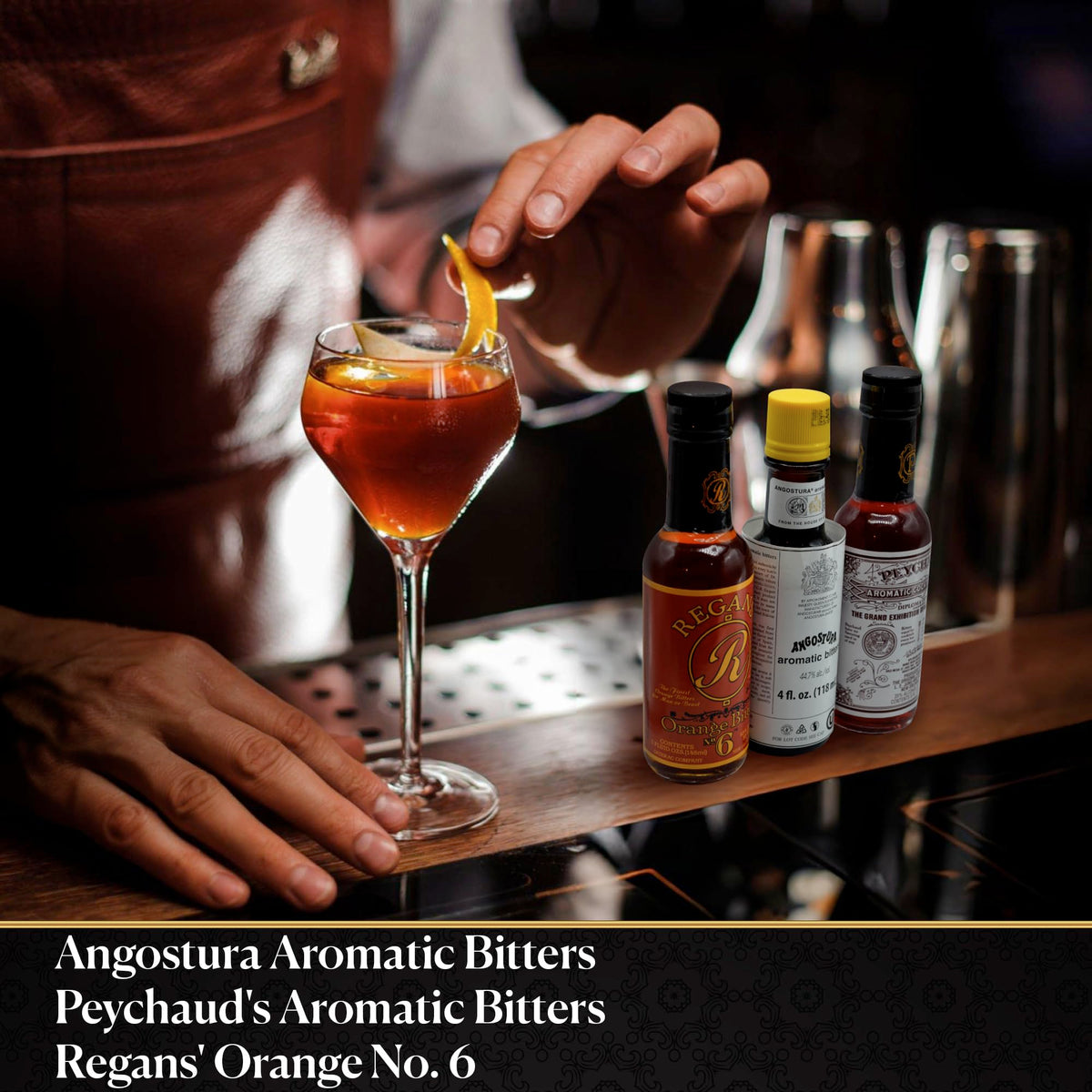 Bitters Triple Play Cocktail Bitters Gift Set – Angostura Aromatic 4oz, Regans Orange 5oz, Peychaud's 5oz