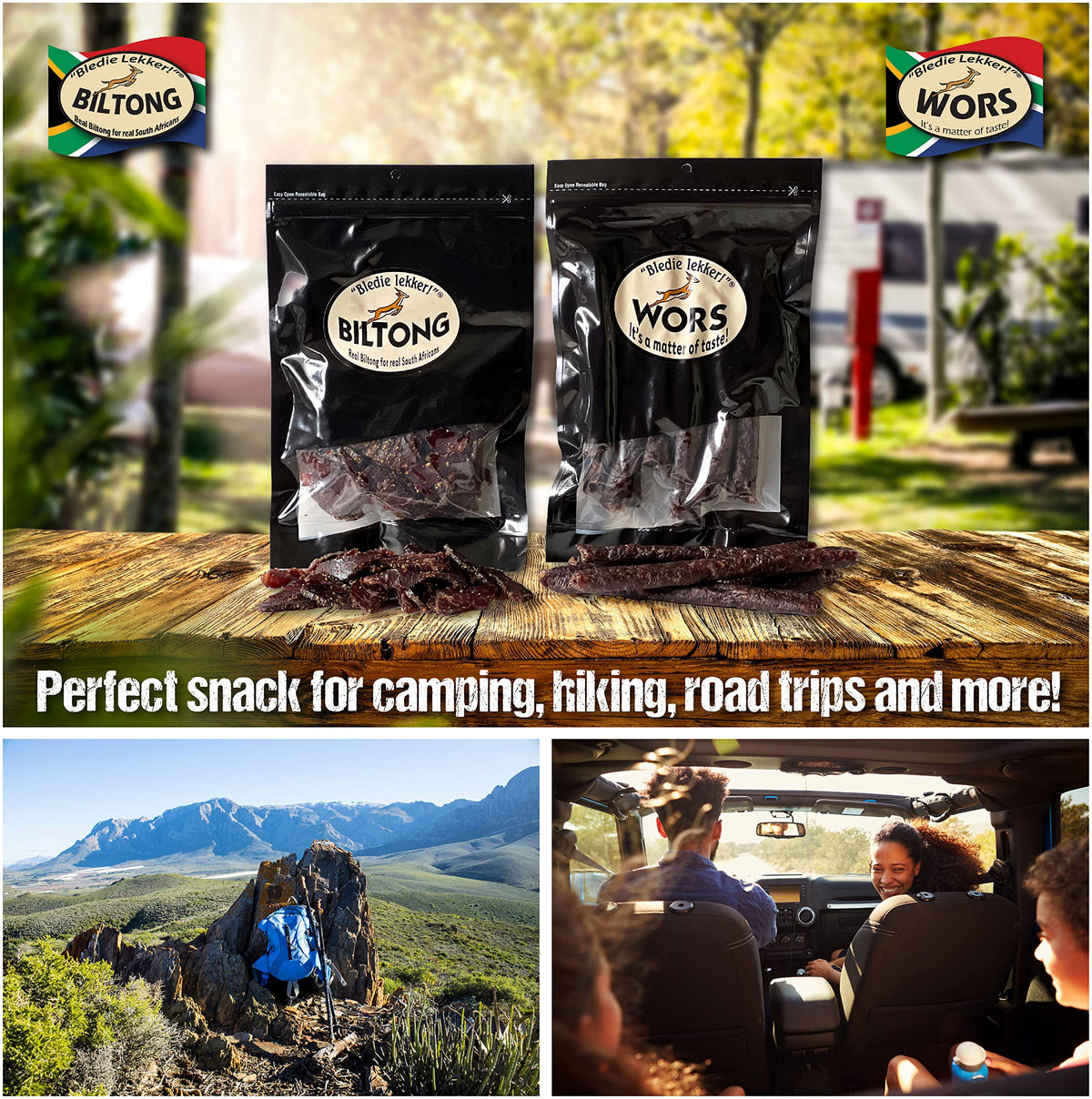 Bledie Lekker Biltong Droewors Bundle – 8oz + 8oz, Real SA Style, Made in USA