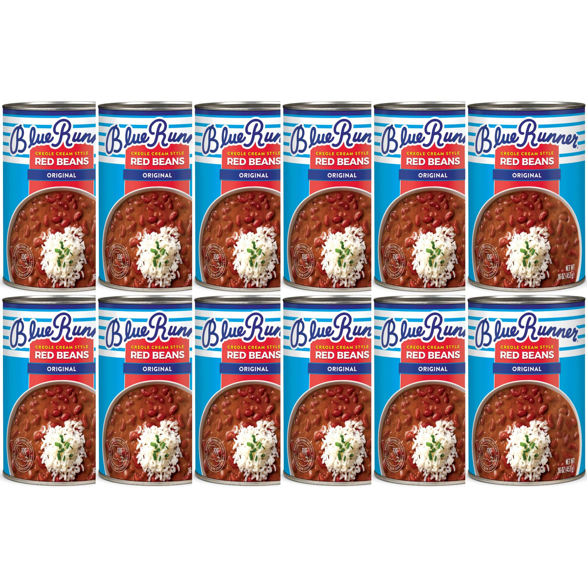 Blue Runner Creole Cream Style Red Beans – 16 oz (Pack of 12)