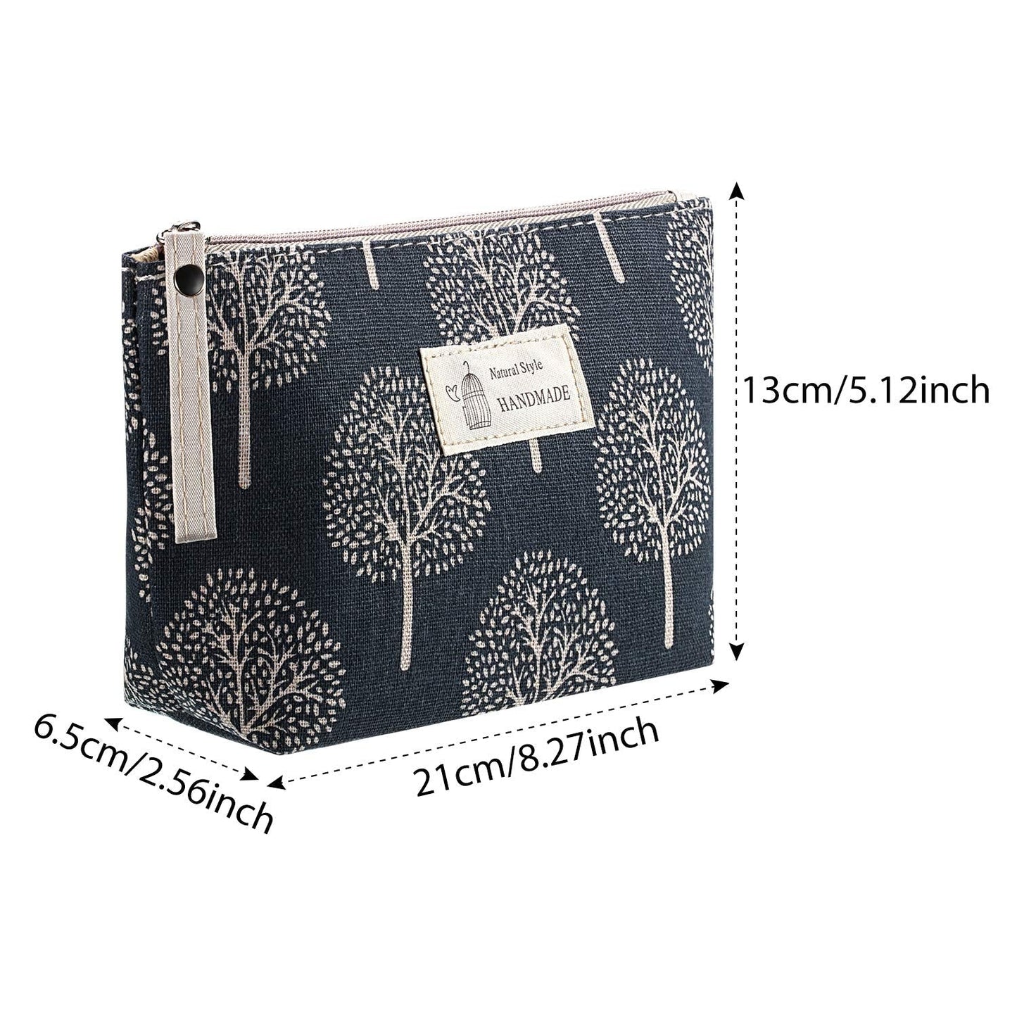 Boao 4 Pcs Canvas Makeup Bag Small Cosmetic Pouch for Purse,Small,Animals