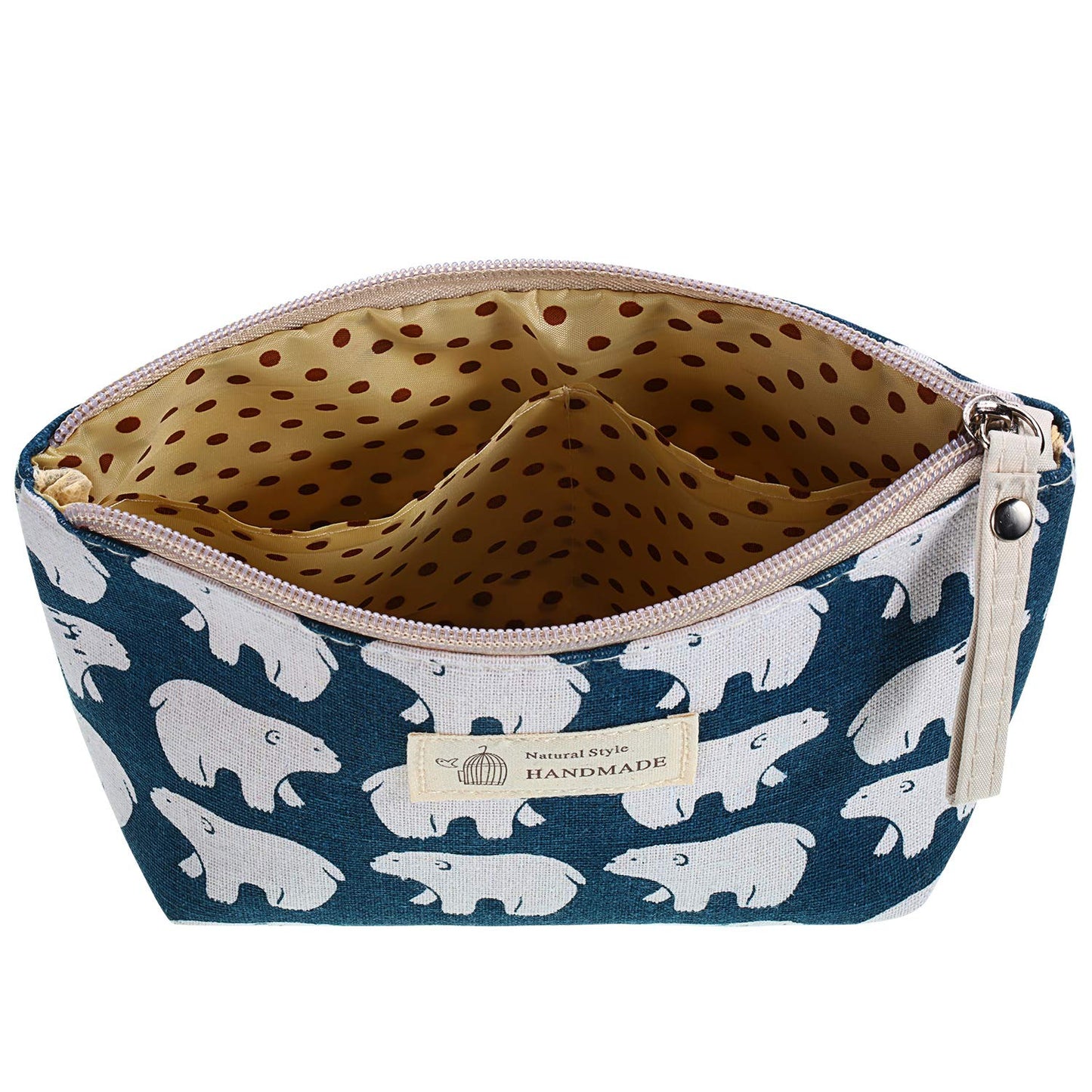 Boao 4 Pcs Canvas Makeup Bag Small Cosmetic Pouch for Purse,Small,Animals