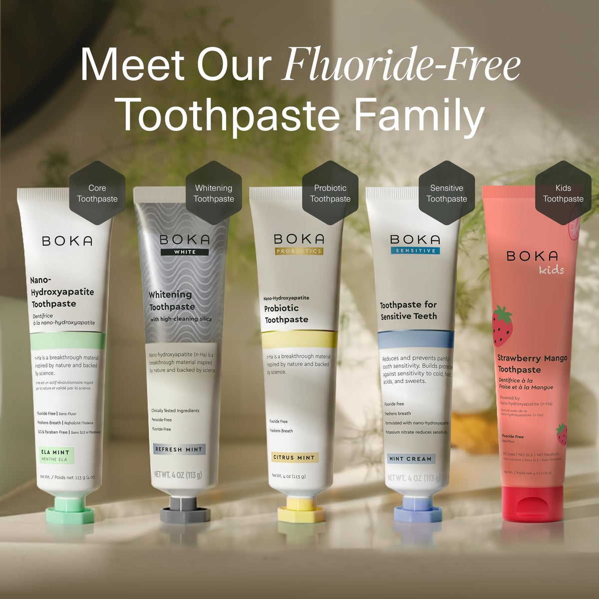 Boka Toothpaste - Fluoride Free Toothpaste, Nano Hydroxyapatite Toothpaste