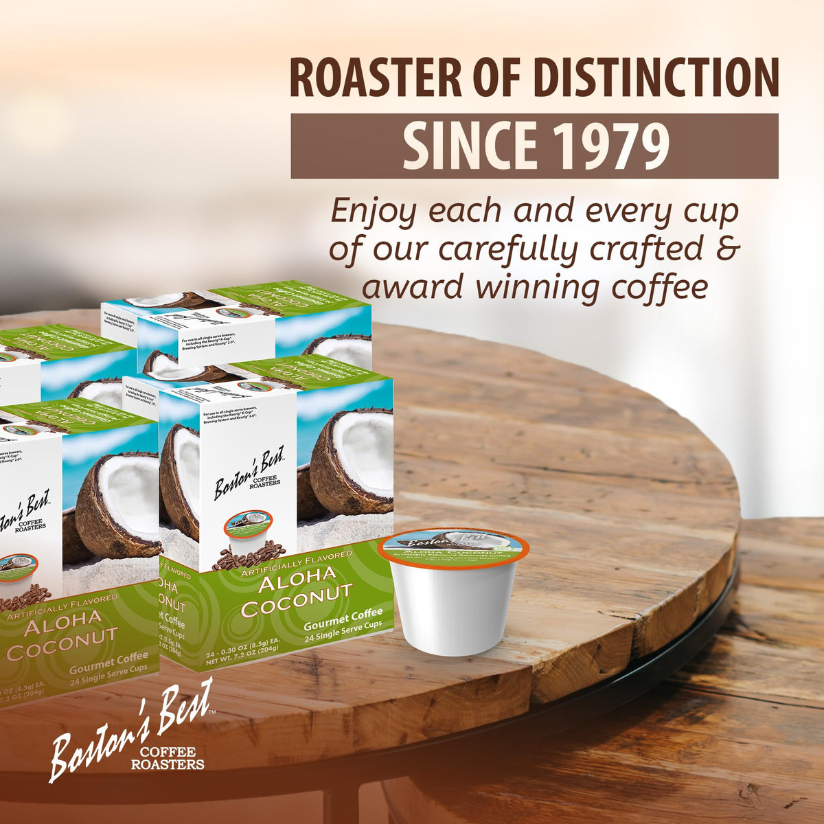 Bostons Best Aloha Coconut Coffee - Keurig Compatible, 24 Count (Pack of 4)