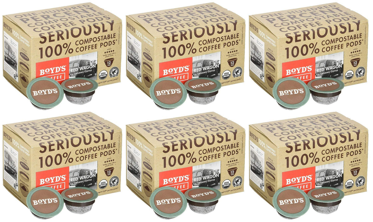 Boyd's Coffee Organic Red Wagon Dark Roast Pods – 72-Count, Keurig K-Cup Compatible