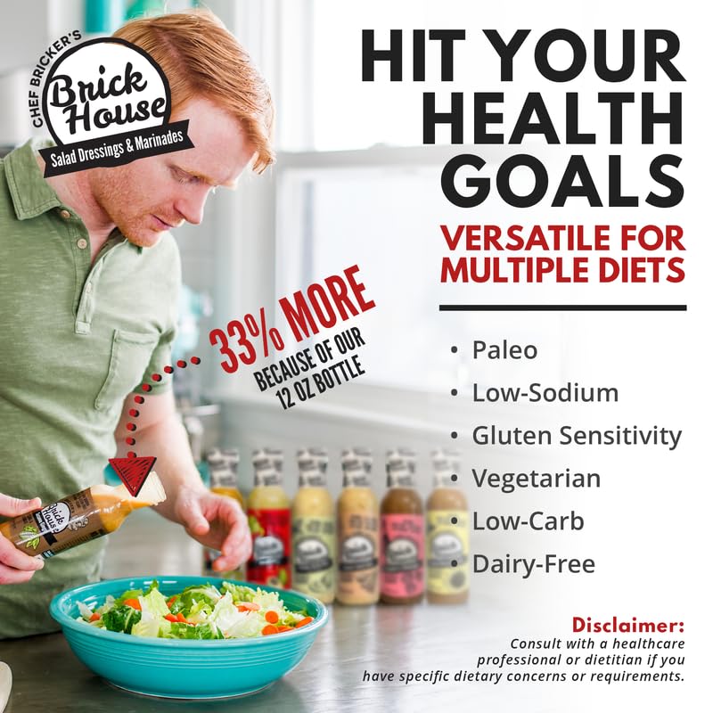 Brick House 6-Flavor Low-Sodium Salad Dressing Bundle – Gluten-Free, Keto & Vegan Options