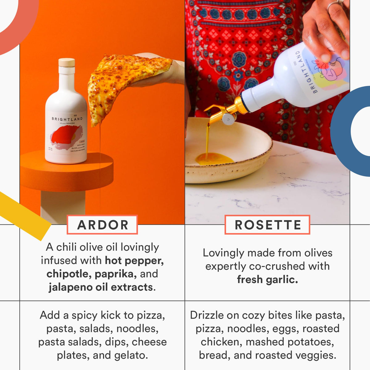 Brightland The Artist Capsule Infused Olive Oils - Cold-Pressed Early-Harvest Frantoio & Arbosana, 12.7 fl oz Pack of 4