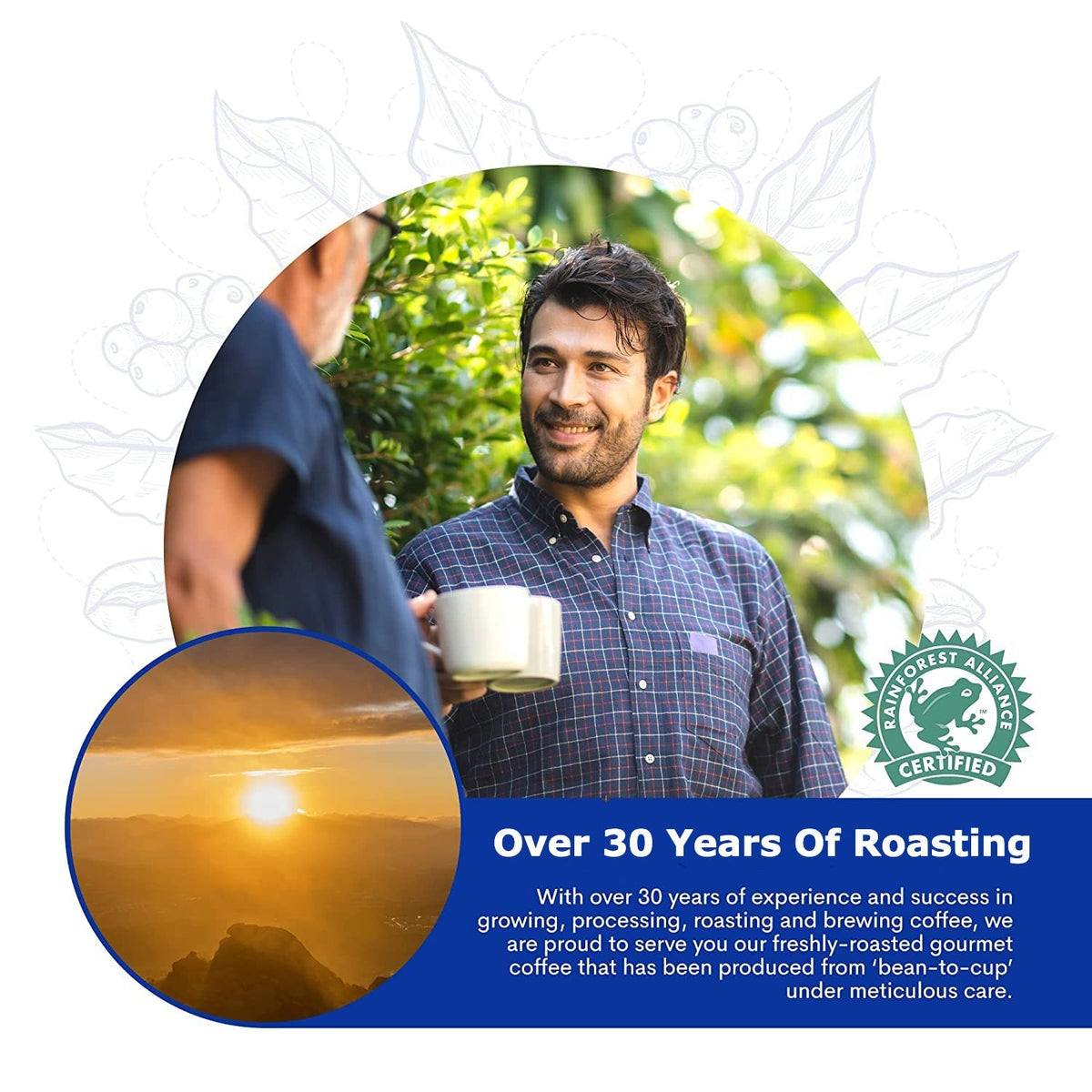 Cafe Blue 100% Jamaican Blue Mountain Ground Coffee – JACRA-Certified Medium Roast, Low Acidity, Smooth Chocolate Notes, 16oz