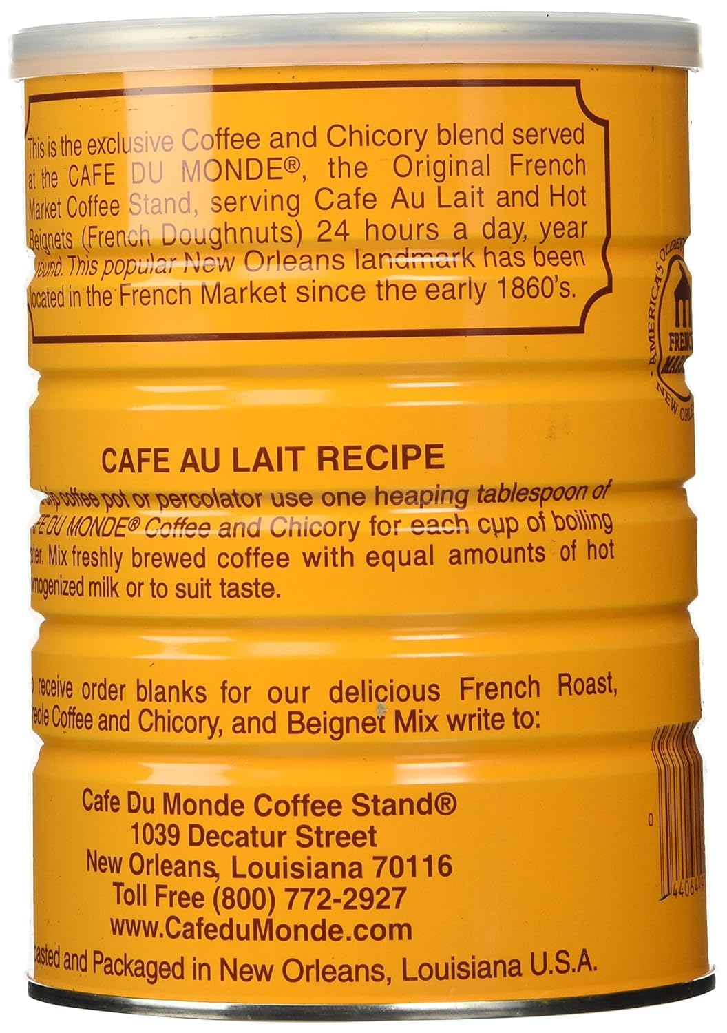 Cafe Du Monde Coffee with Chicory, 15 oz, Pack of 6