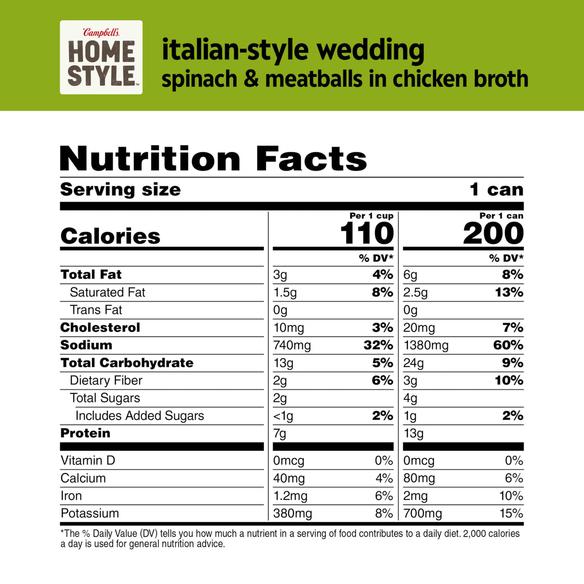Campbell's Homestyle Italian Wedding Soup, 16.1 oz Can (Pack of 12) – Hearty, Homemade Flavor