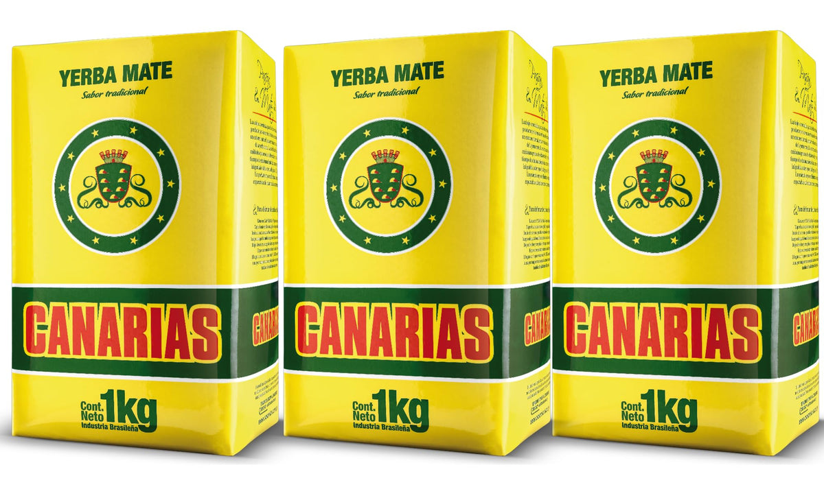 Canarias Yerba Mate Traditional 2.2 lb – Pack of 3 – Sin Palo, Strong Full-Bodied Flavor