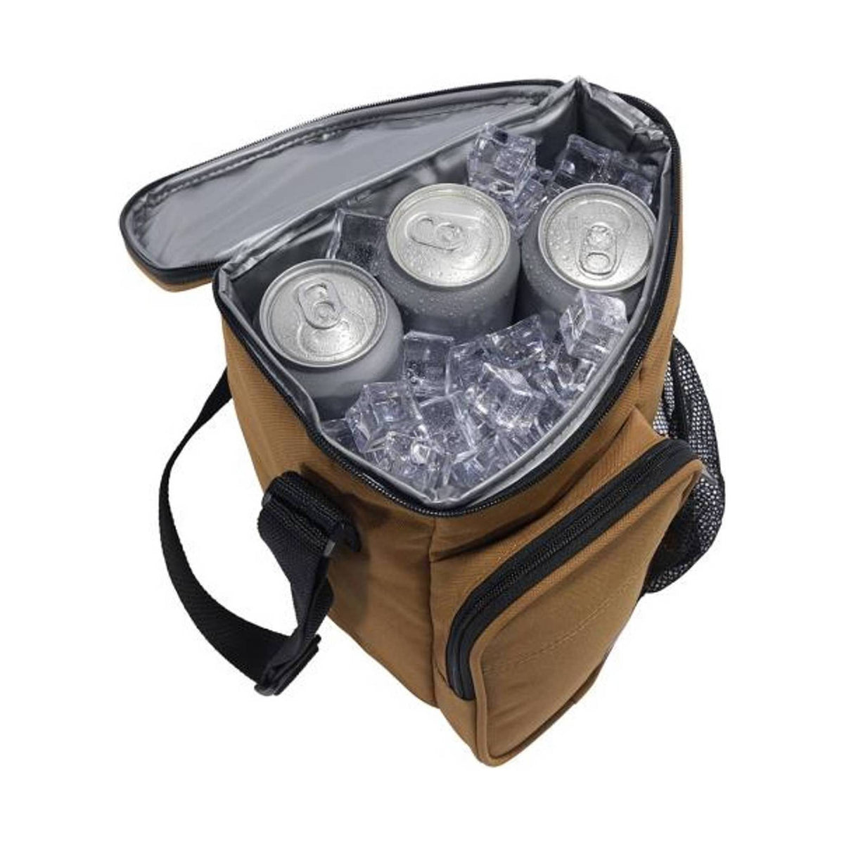 Carhartt Insulated 10 Can Vertical Cooler + Water Bottle - Carhartt Brown
