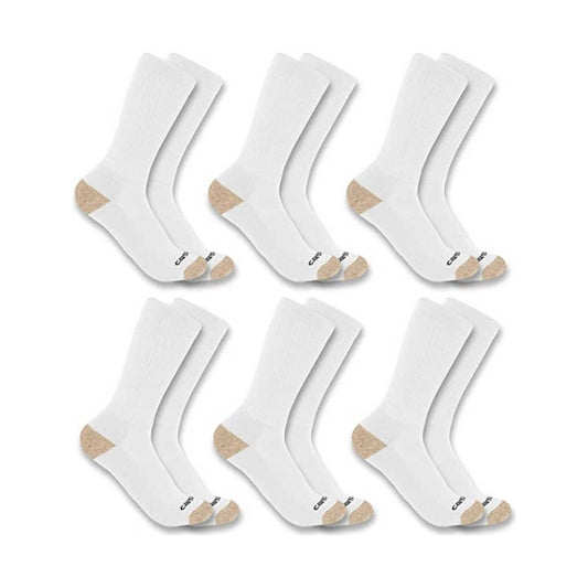 Carhartt Men's Midweight Crew Sock 6-Pack - White